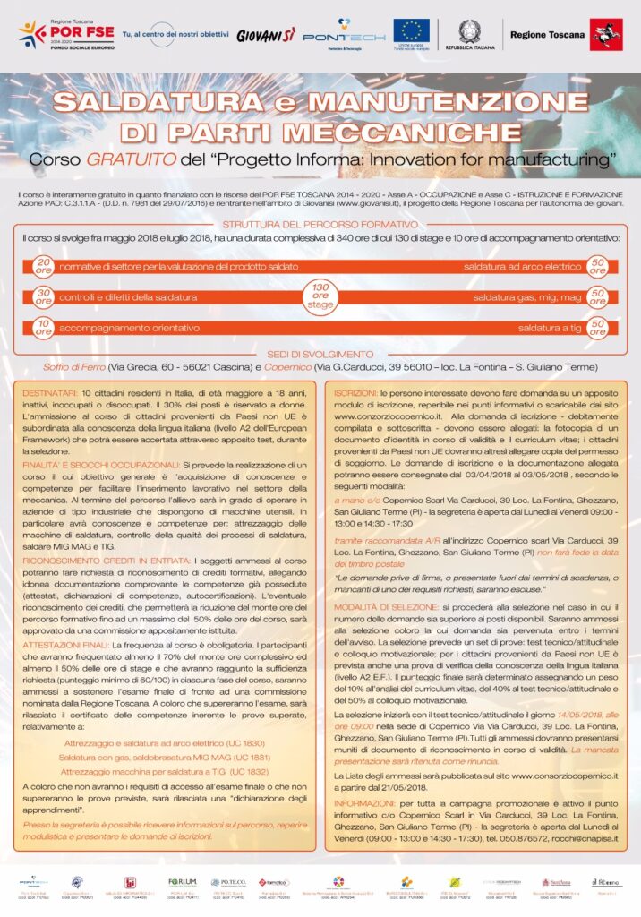 IN.FORMA – SALDATURA e MANUTENZIONE DI PARTI MECCANICHE