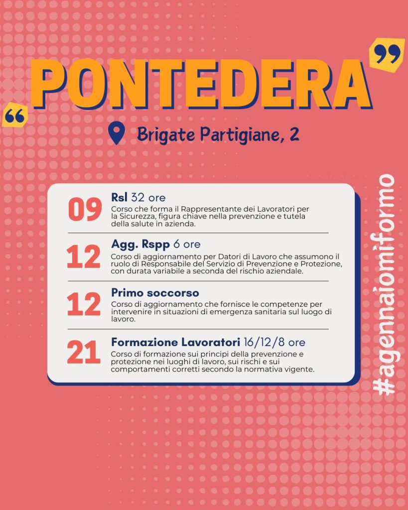 I corsi di gennaio pisa pontedera lucca santa croce