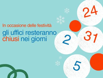 Chiusure invernali: il calendario degli uffici Copernico per dicembre e gennaio 2026