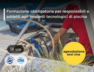 FORMAZIONE OBBLIGATORIA PER RESPONSABILI PISCINA E ADDETTO IMPIANTI TECNOLOGICI
